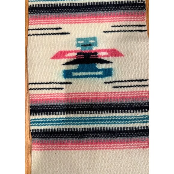 Southwest Wool Rug/Tabletop Hand Woven Tapestry Thunderbird 9” X 18.5” Vtg - Picture 2 of 9